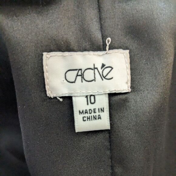 Cache Strapless Mini Dress Black 10 Cocktail Date Evening Y2K Peplum Retro Hoco - Picture 8 of 10